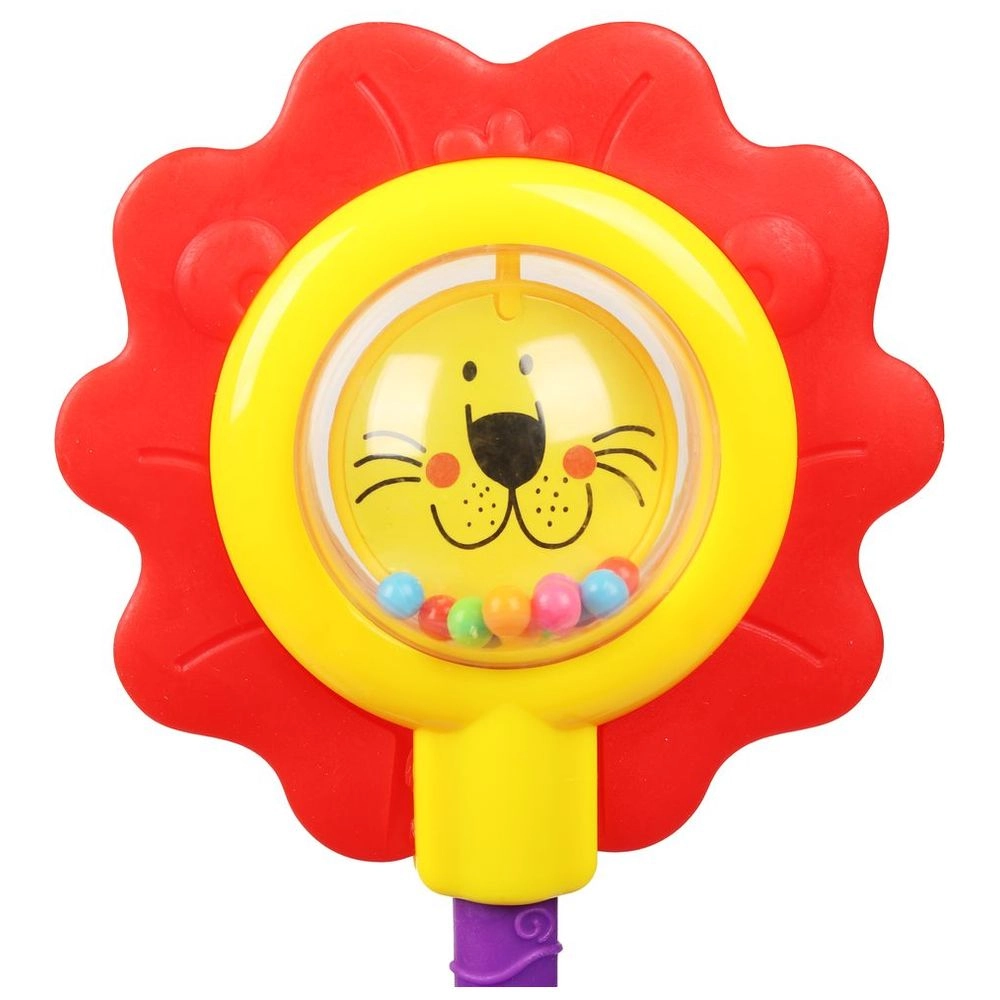 Baby Flower Teether - Rattle Shaker 3 clacker spinning rings