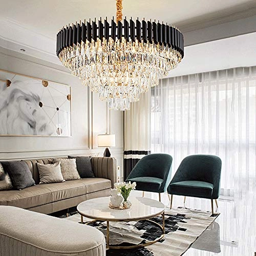 Raindrop Crystal Chandelier - Black and gold 40*35cm