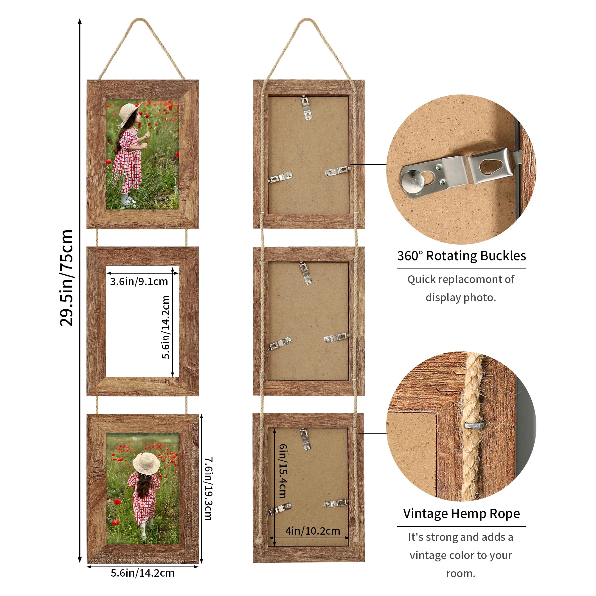 Collage Picture Frames - 5x5 in 3 Opening