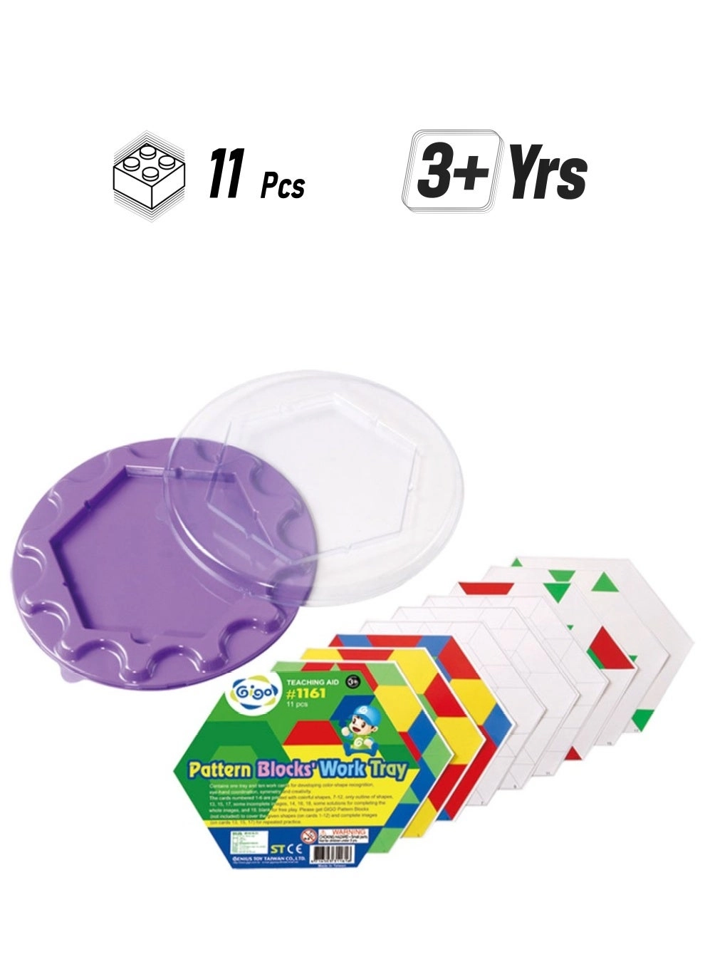 GiGo Toy Circular Pattern Work Activity Tray - 3+ Years 11 pieces