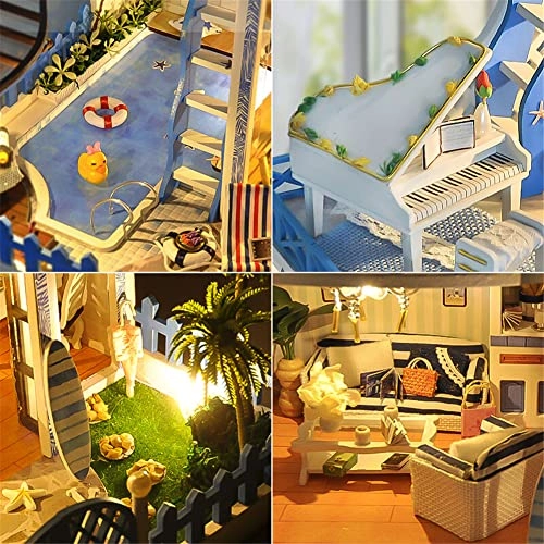 Miniature House Kit - Wooden With Lights DIY