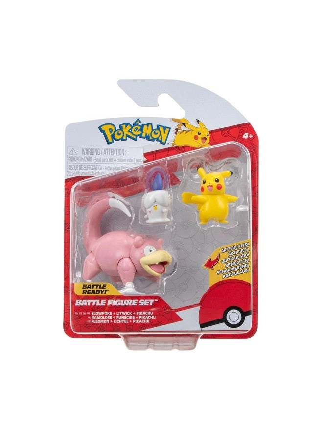 Pokémon Battle Figure - Pikachu + Litwick + Slowpoke (PKW3056) 3 pcs