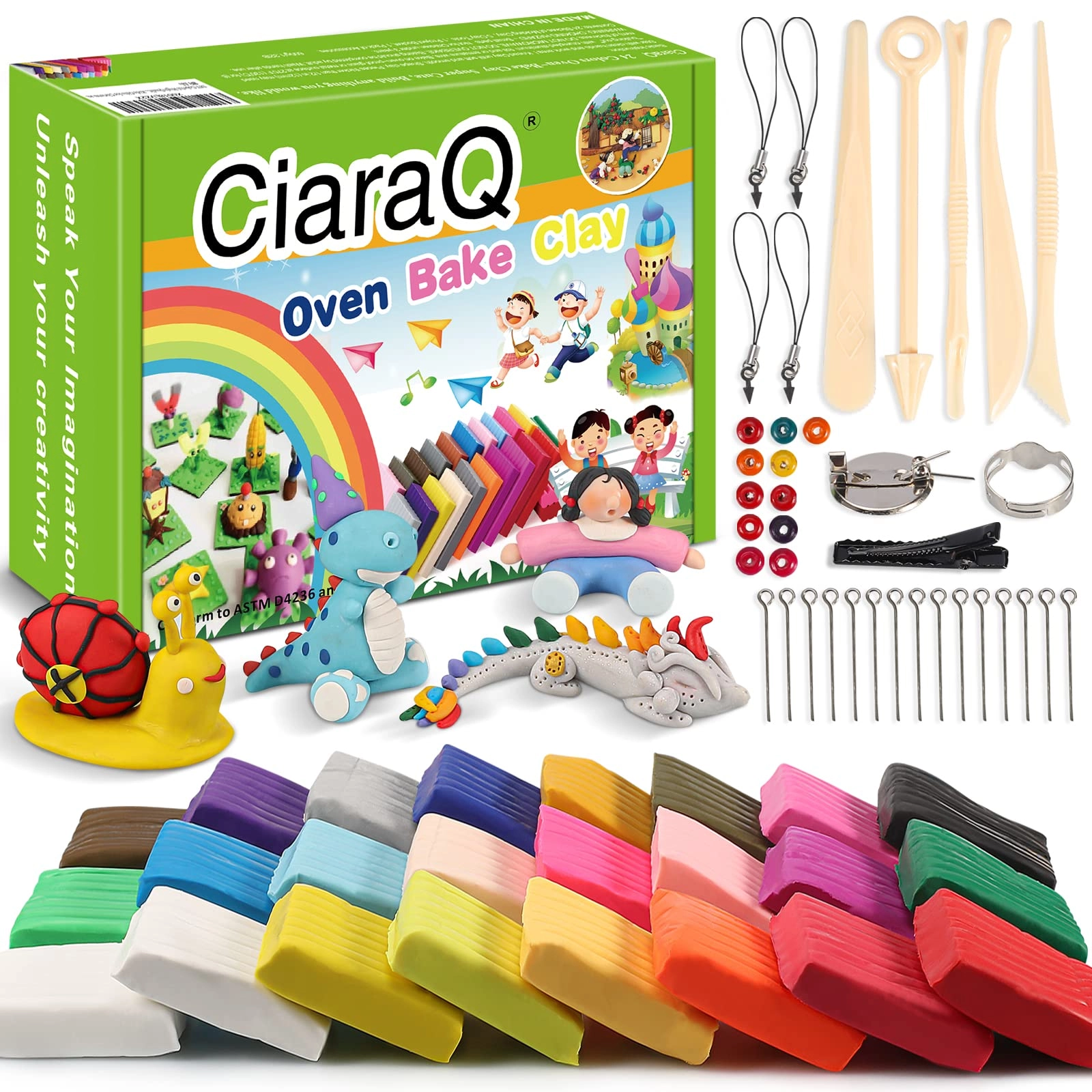 CiaraQ Polymer Clay Starter Kit - 545g 24 pcs.