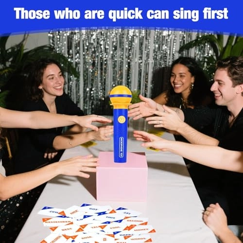 Real Mic Karaoke Party Game - Ages 8+ 130 word cards