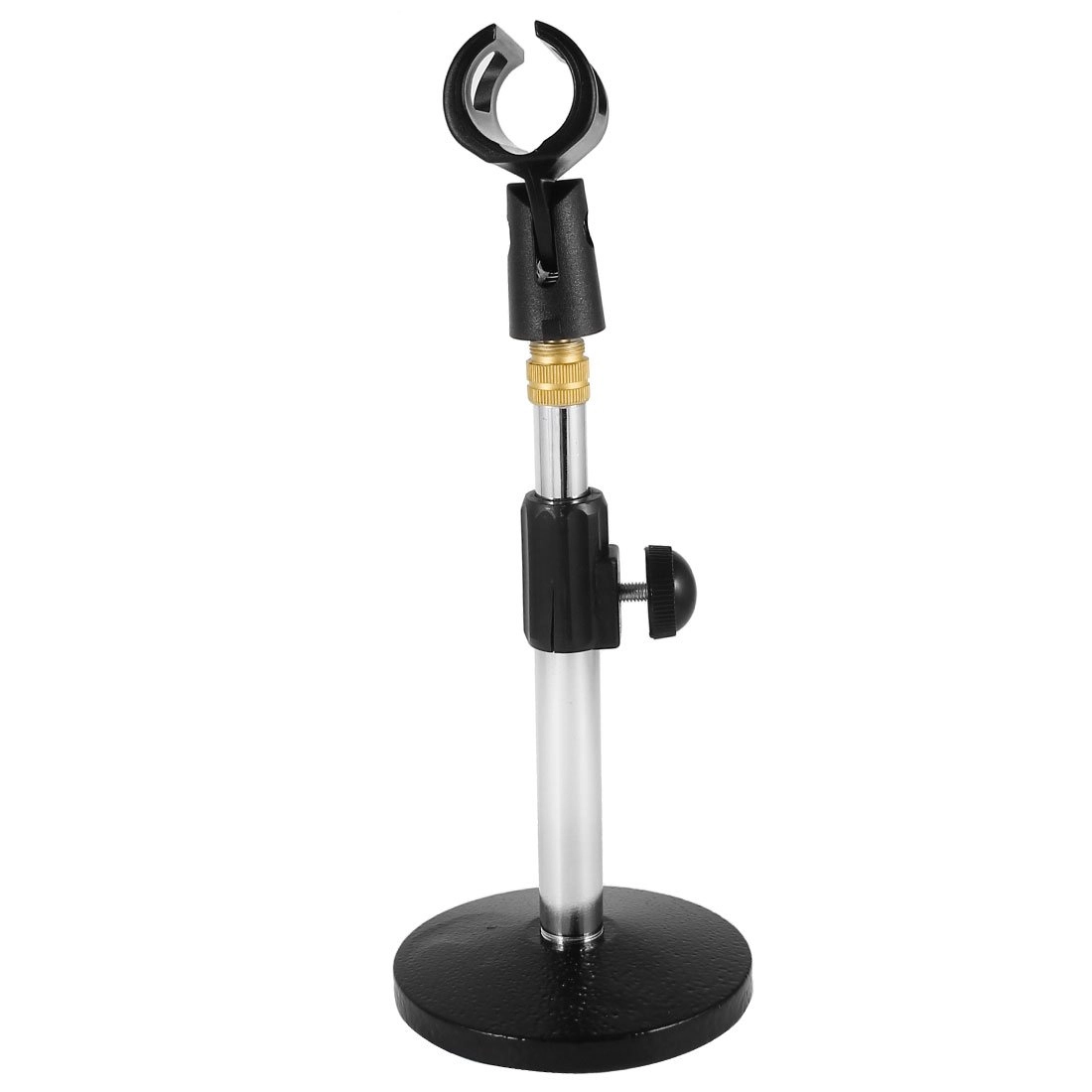 Metal Round Base Adjustable Angle Clamp Microphone Mic Desk Stand - Small Multiple colors