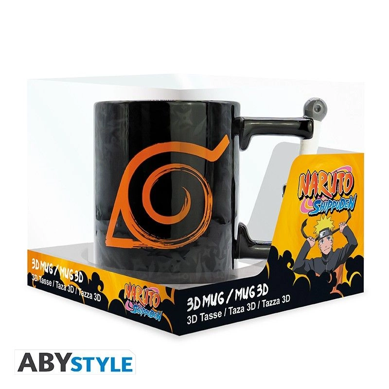 Naruto Shippuden Kunai Konoha Mug - 2 pcs 3D handle 460 ml