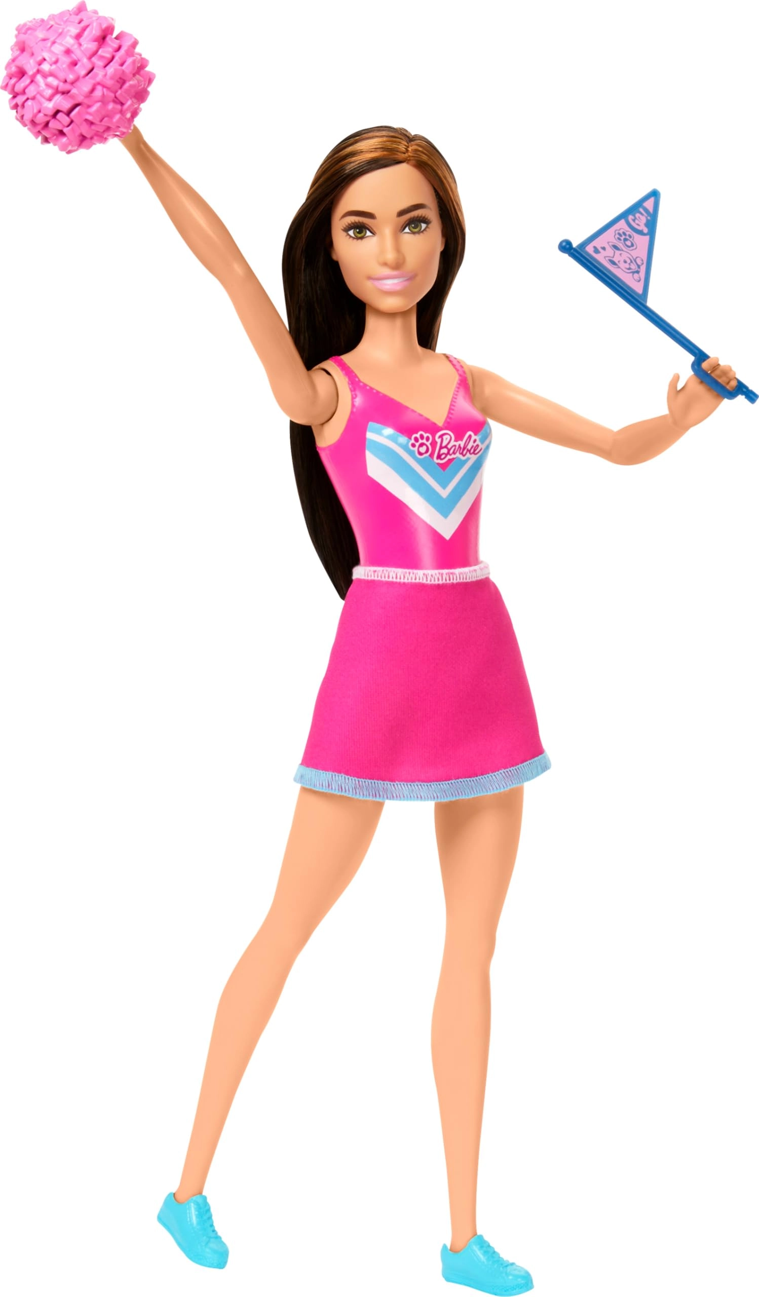 Mattel Barbie Cheerleader - Pink Pom Pom Puppy Mascot Ages 3+