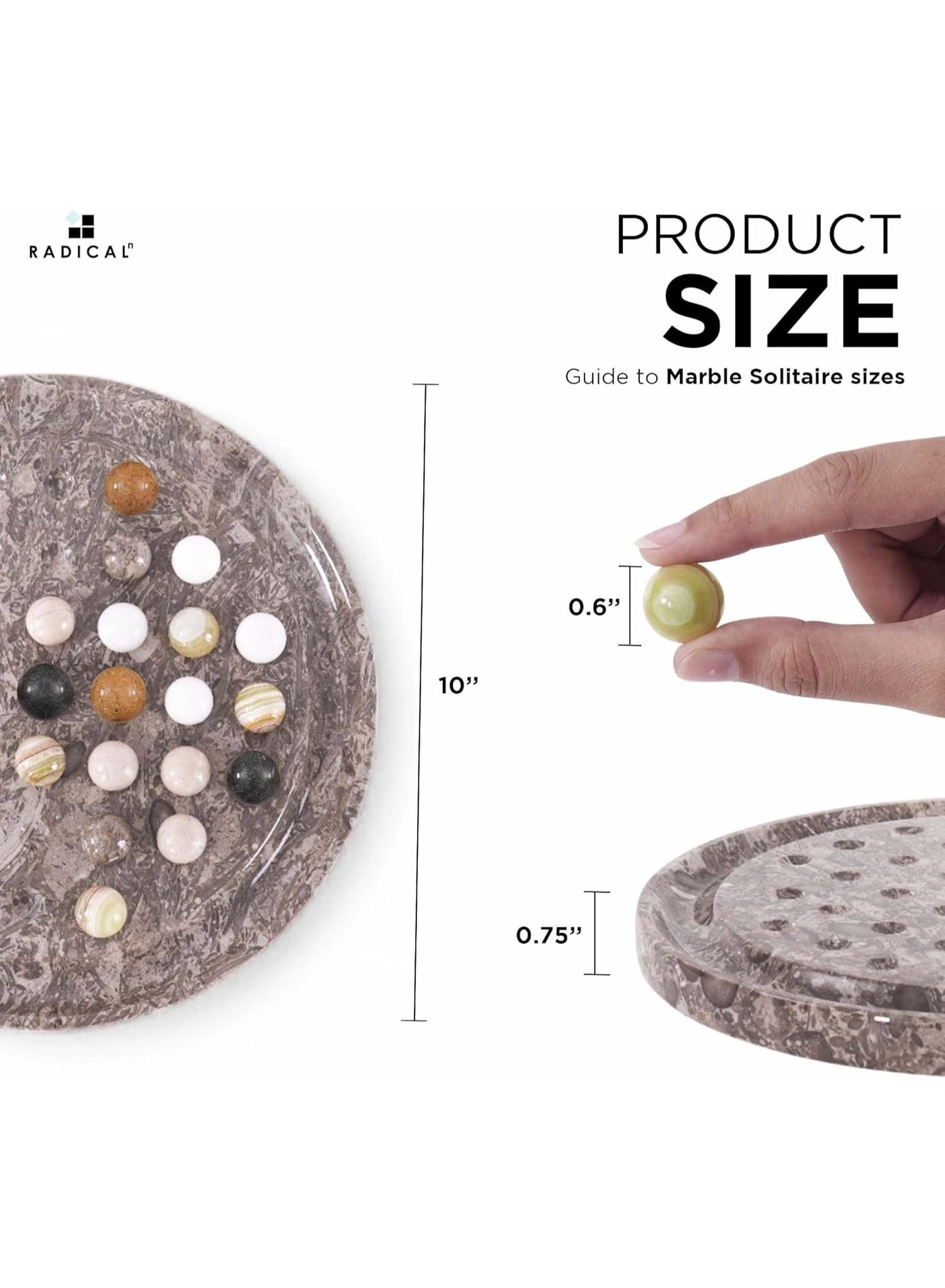 Peg Solitaire - 42 Piece Marble Oceanic