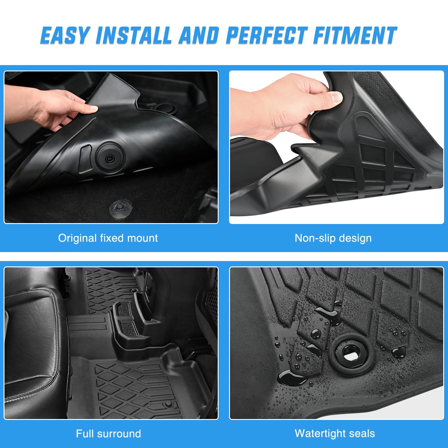 TPE Floor Mats - Toyota Tundra CrewMax Cab 2022 2023 2024 2025 2026