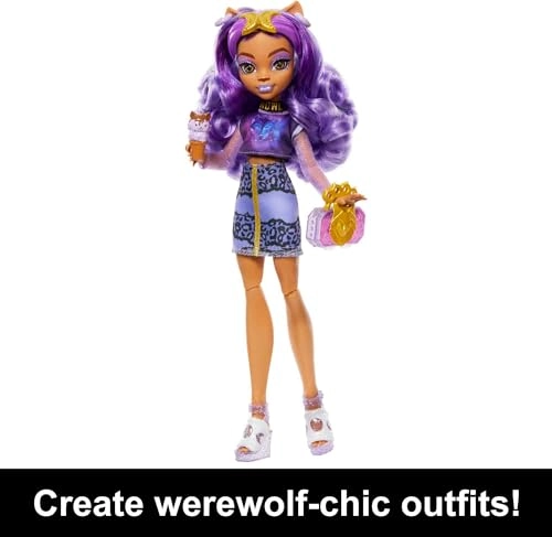Clawdeen Wolf Doll - Skulltimate Secrets Fearidescent Series Dress-Up Locker 19+ Surprises