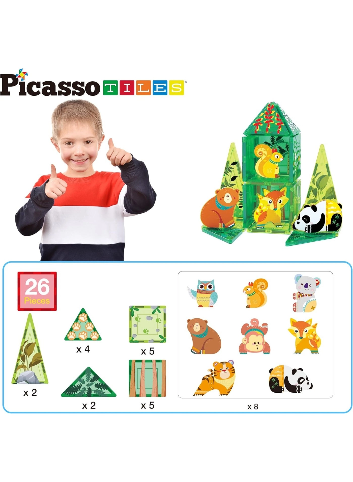 Magnetic Tiles Forest Animal - 26 pcs