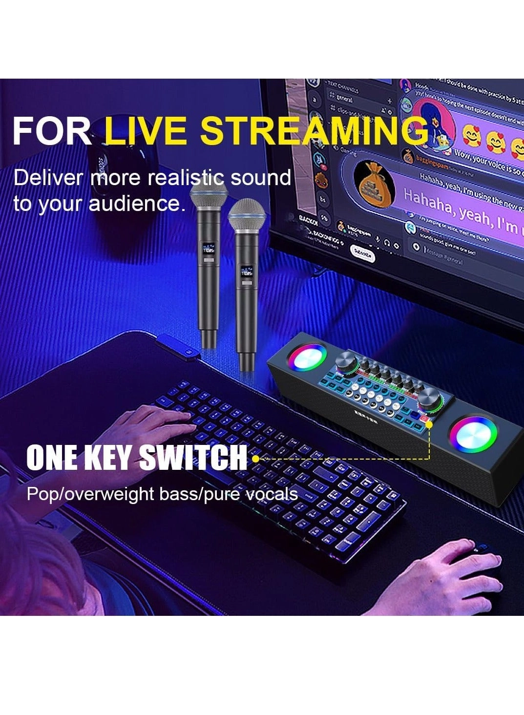 Portable Karaoke Speaker + Wireless Microphone - 2 6 W