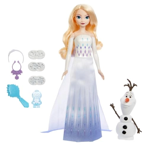 Elsa Fashion Doll - Multicolor + Sand Set - Moldable Snow 4 Stampers