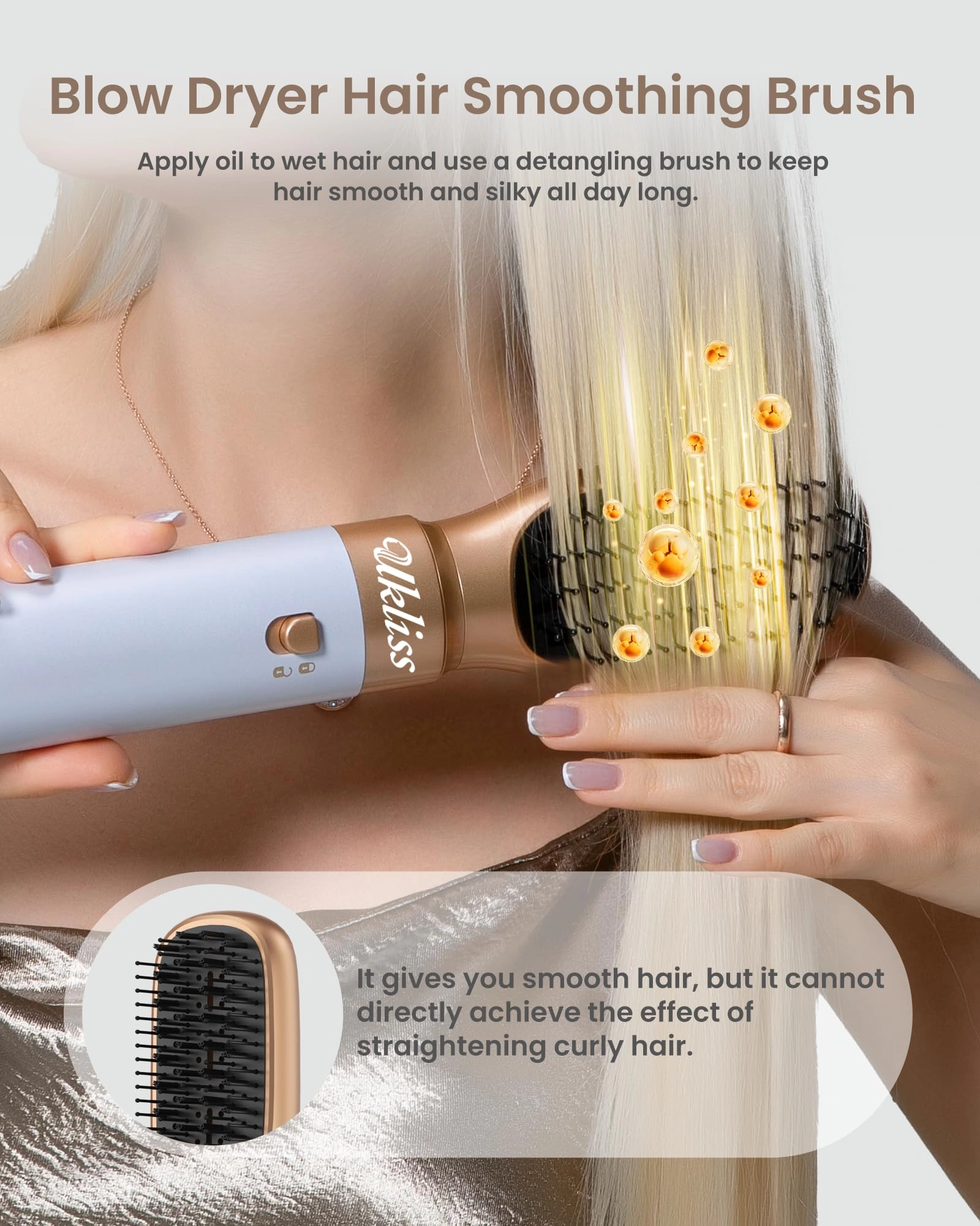 Hair Dryer Brush 6 in 1 - 110000 RPM Gold