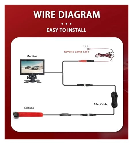 Brake Light Reverse Camera - Night vision Wire