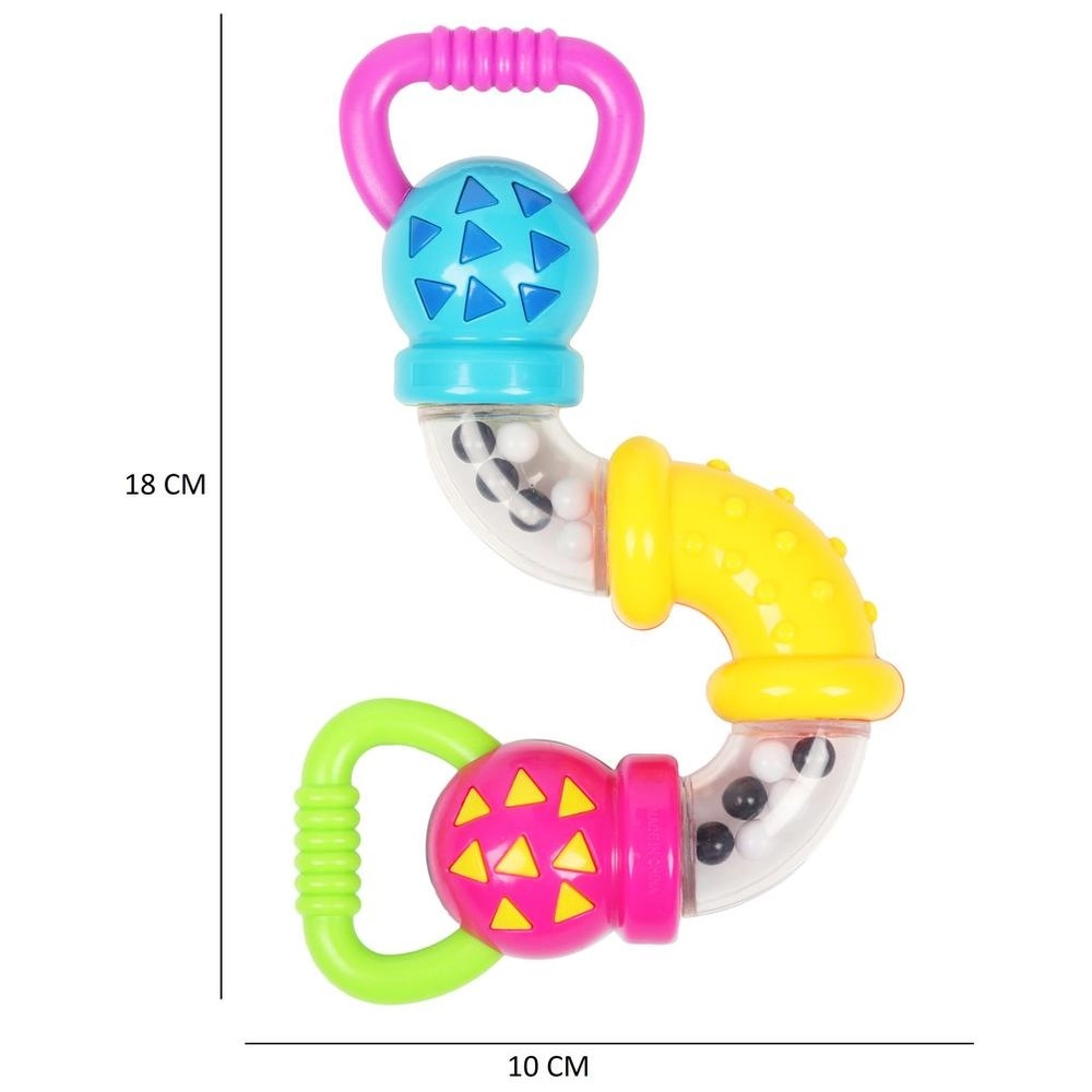 Baby Zig Zag Rattle Twisty Clicks Toy - Suitable for 3 months and above