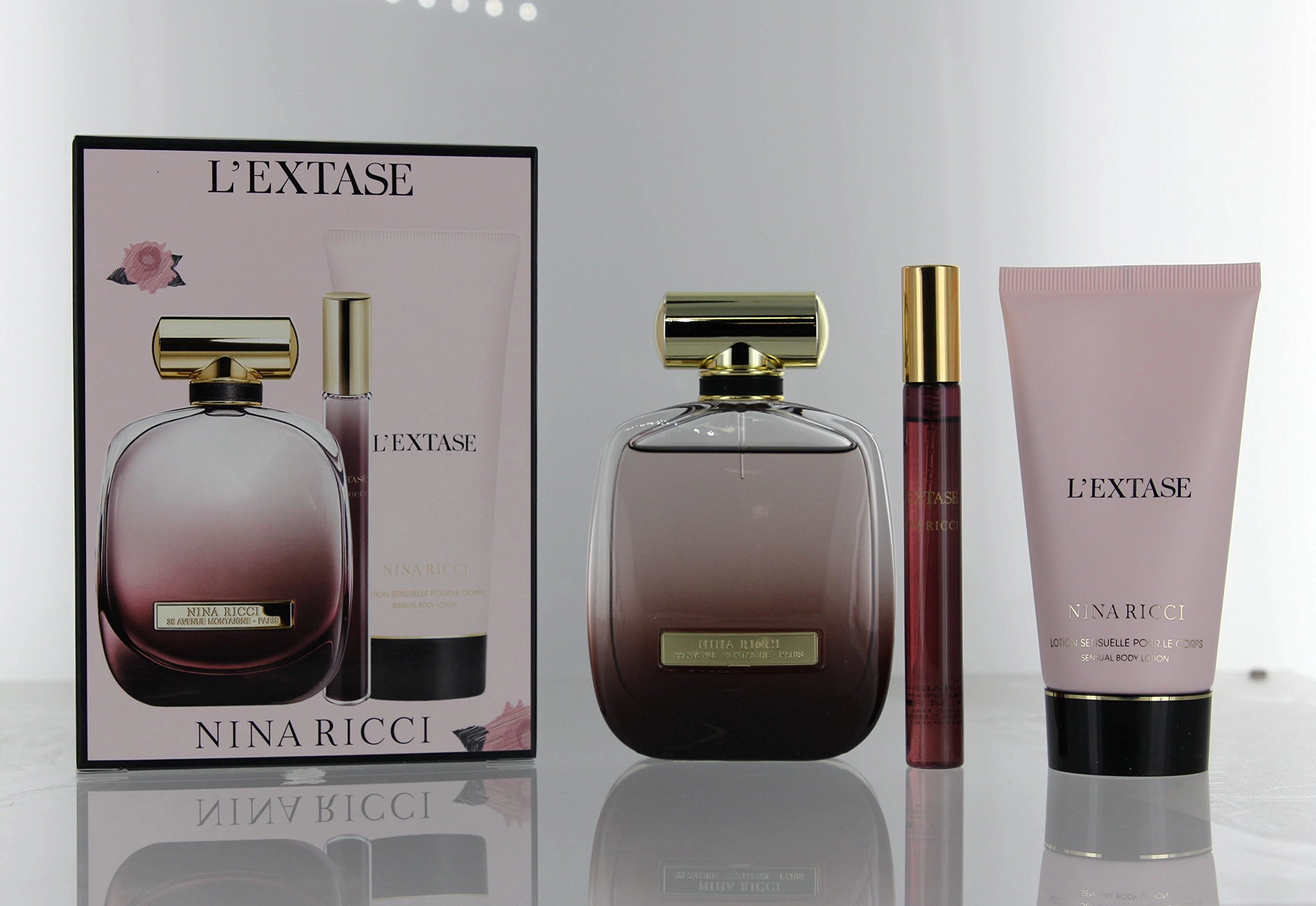 Nina Ricci L EXtase - 2.7 Eau De Perfume + Body Lotion - 2.5 + SPITZER - 0.3