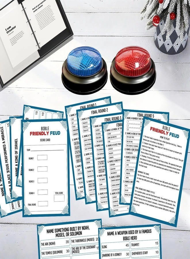 Family Friendly Feud Card Game - 2 Answer Buzzers Trivia