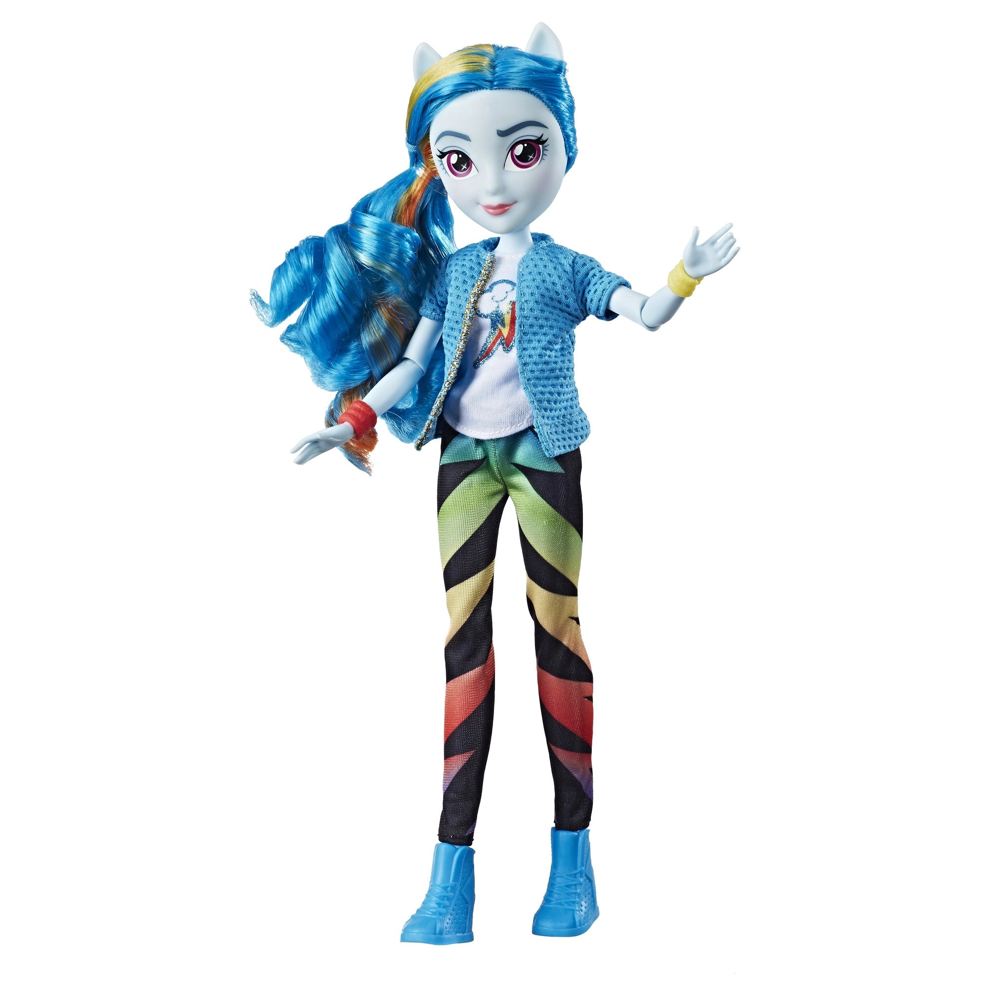 E0670 Rainbow Dash Fashion Doll - 11-Inch Classic Blue With Rainbow Stripes