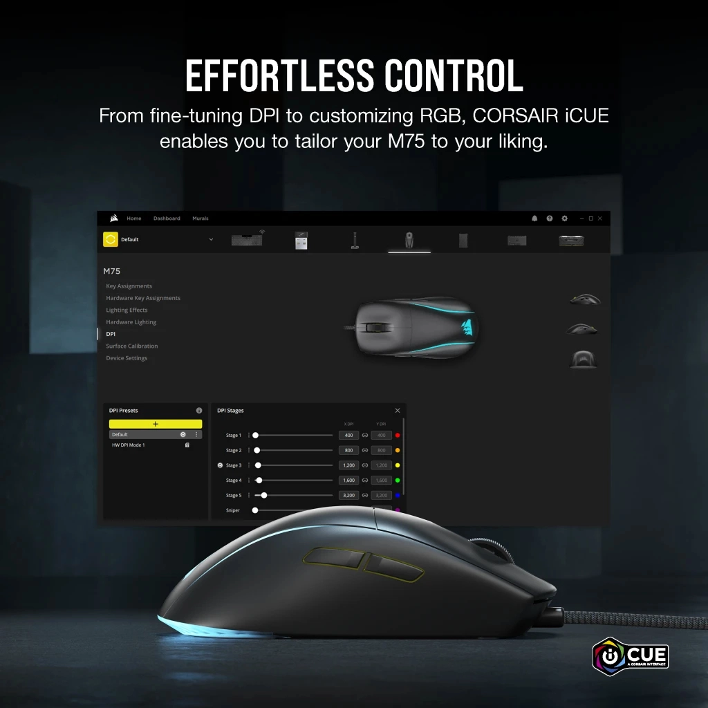 M75 RGB Gaming Mouse - Wireless