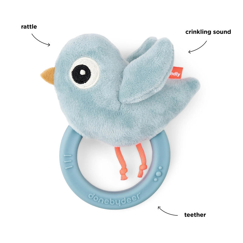 Sensory Rattle With Teether - 0 month(s) Birdee