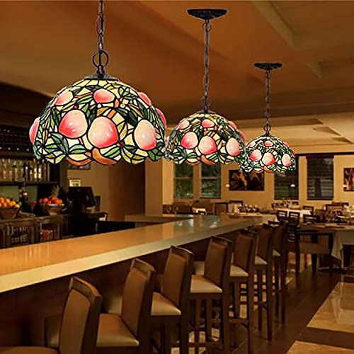 Tiffany Round Chandelier - E27 Colored Peach 30*19cm