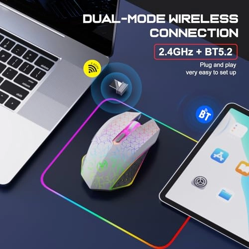 Dual Mode Wireless Mice - 2.4G BT5.2