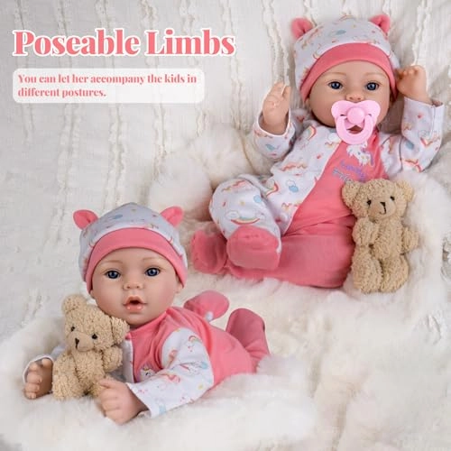 Reborn Baby Doll - 20-inch Vinyl Soft Cloth Body Girl Ages 3+