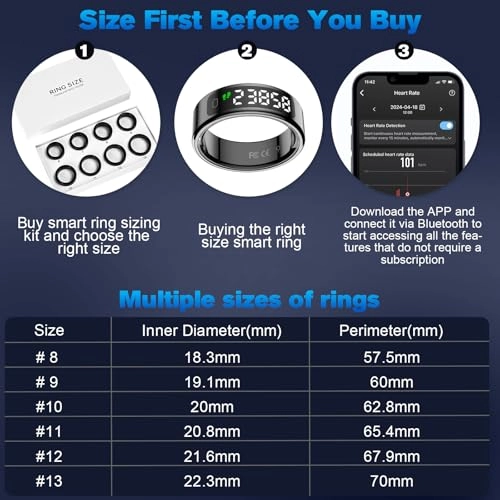 Smart Ring - LED Dispay Screen Heart Rate Sleep Tracker