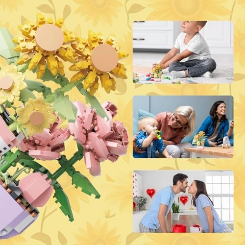 Roses - 317 pcs + Sunflower - 367 pcs