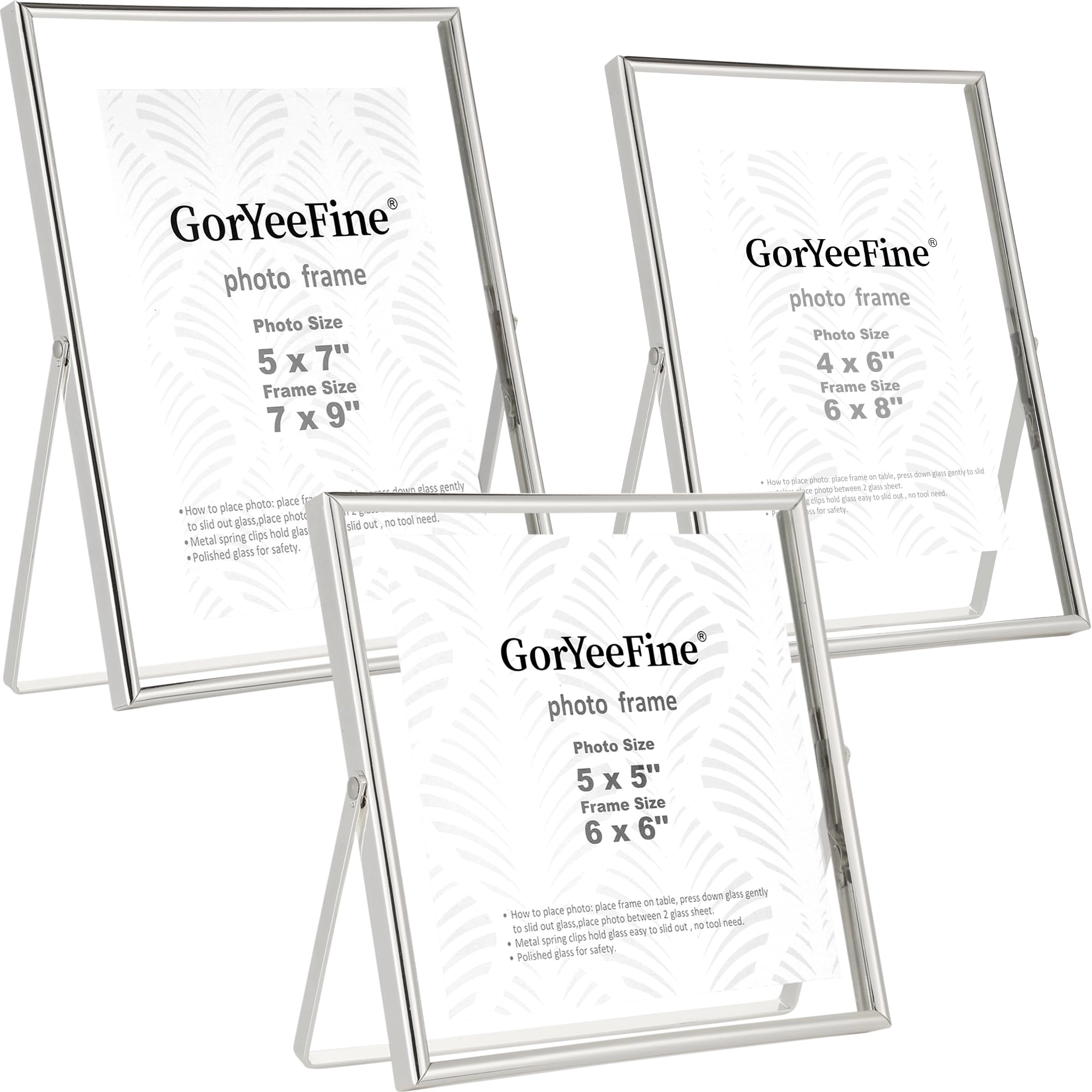 goryeefine Floating Picture Frame - 6x6'' 6x8'' 7x9''