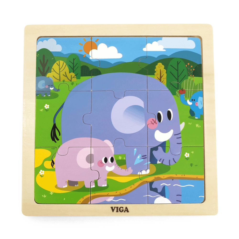 Elephant Wooden Puzzle (29464294-44626) - 9 pcs
