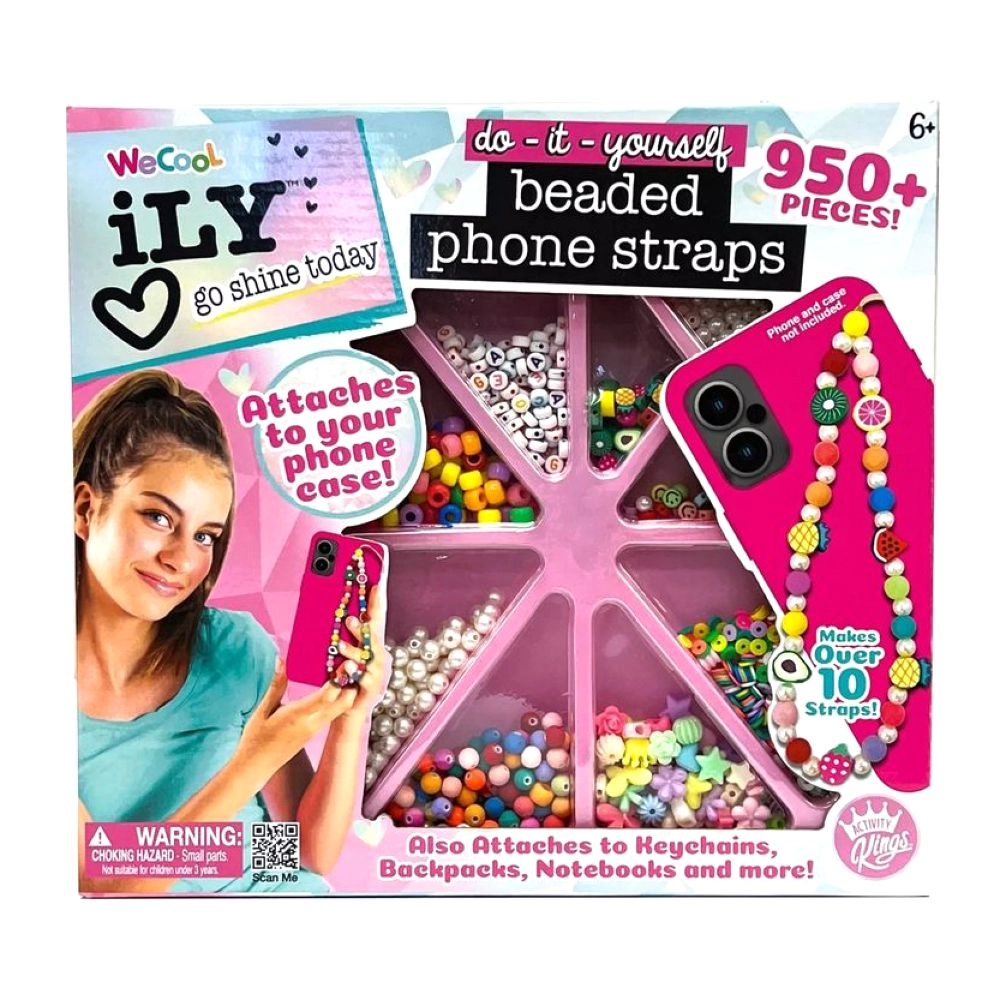 Activity Kings Ily Diy Beaded Phone Straps Kit - Makes over 10 phone straps 7 yards thread