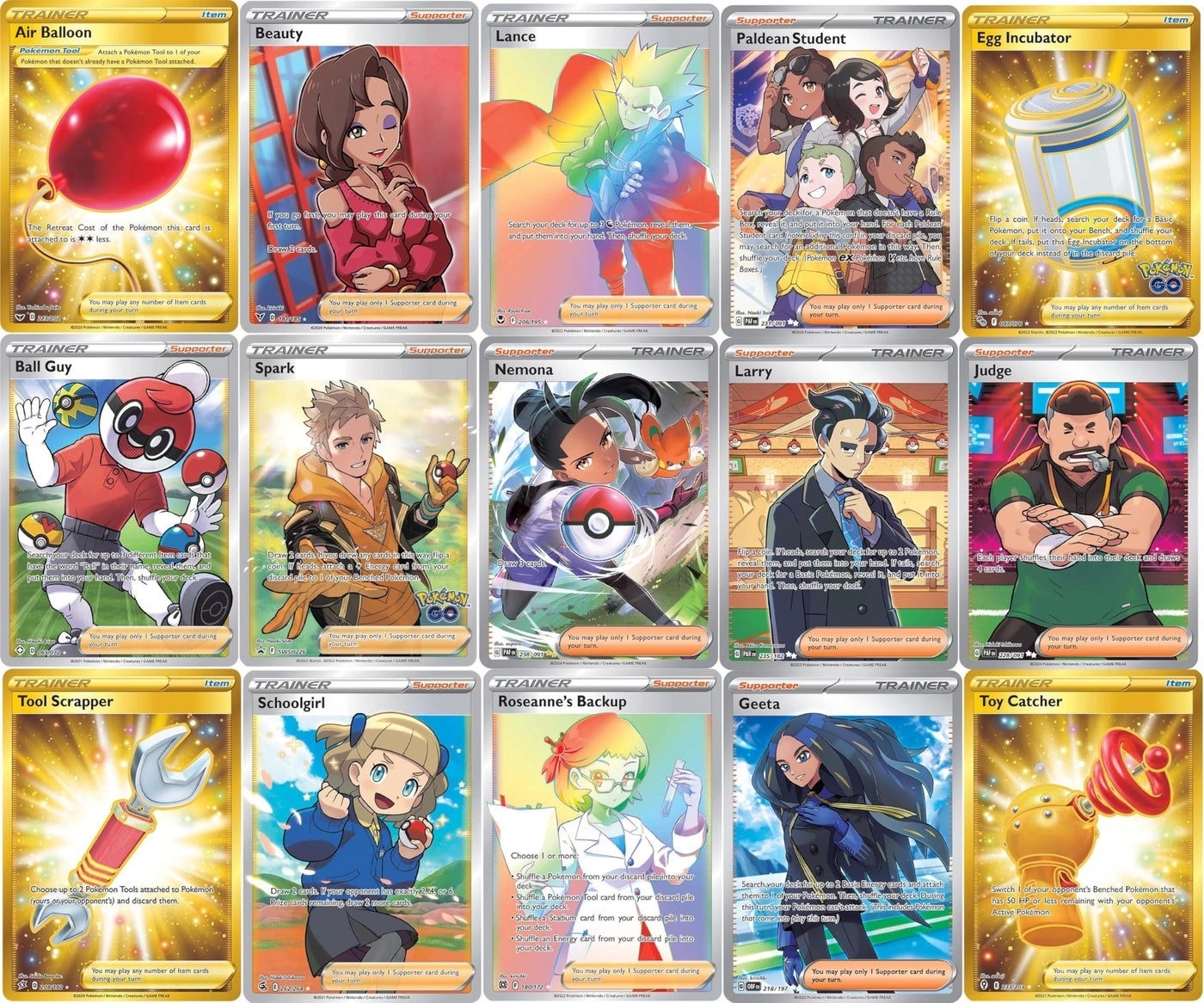 Full Art Trainer Card Lot - 5pcs