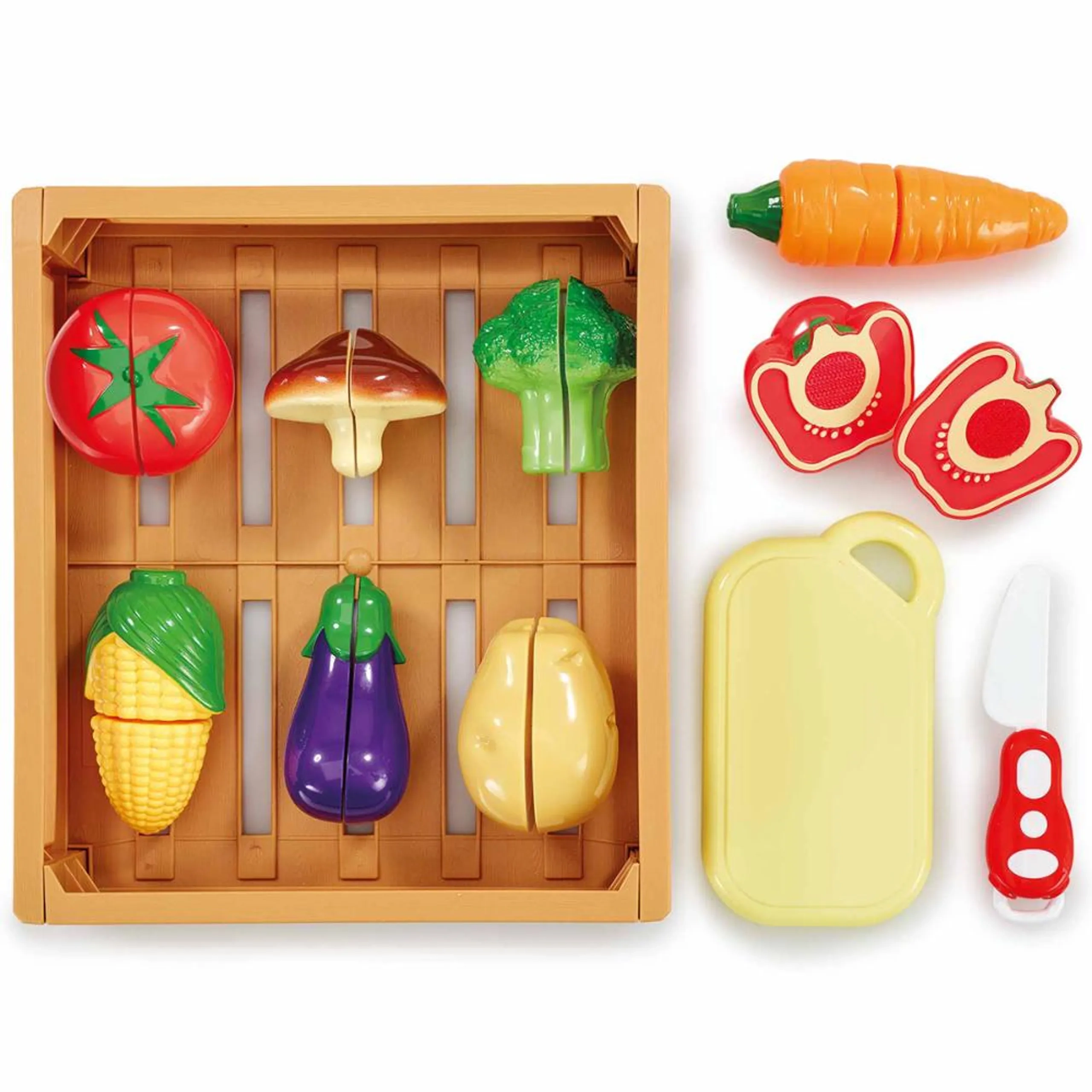 ADDO Busy Me Slice And Play Kitchen Veggie Set - 8 different vegetables Velcro (ALGT-315-13126-B)