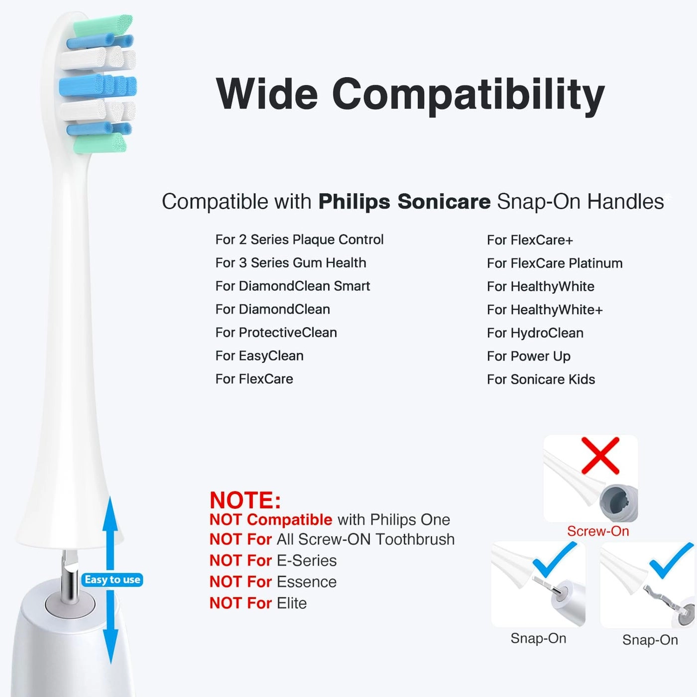 Electric Toothbrush Heads - Philips Sonicare C1 C2 G2 4100 6 Pcs