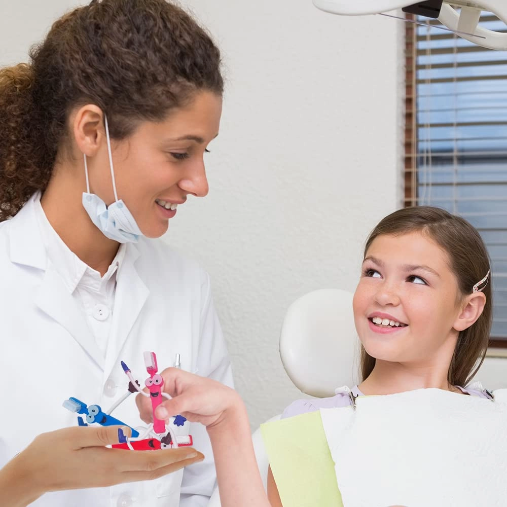 Bendable Toothbrush Figures - 12-Piece Pack Dental Toys