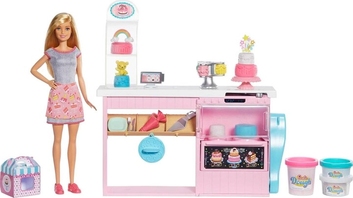 Barbie Careers Playset, Cake Decorating - Blonde Baker Doll Baking Island with Oven