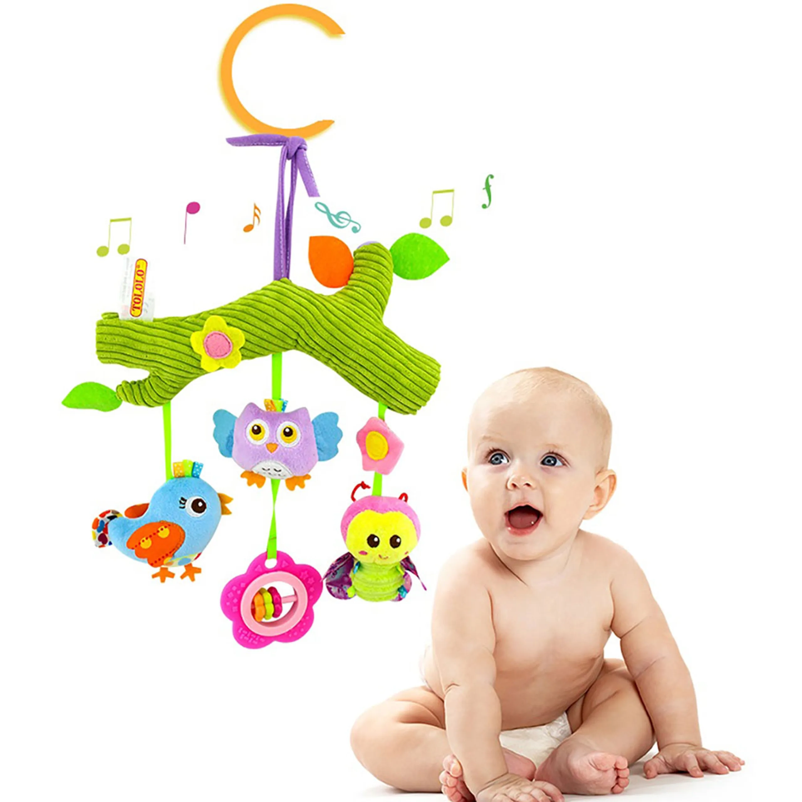 Baby Stroller Plush Hanging Mobile Rattle Toy - Suitable for 3 months and above