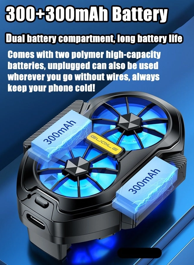 Phone Cooler - Dual Fan LED USB Rechargeable