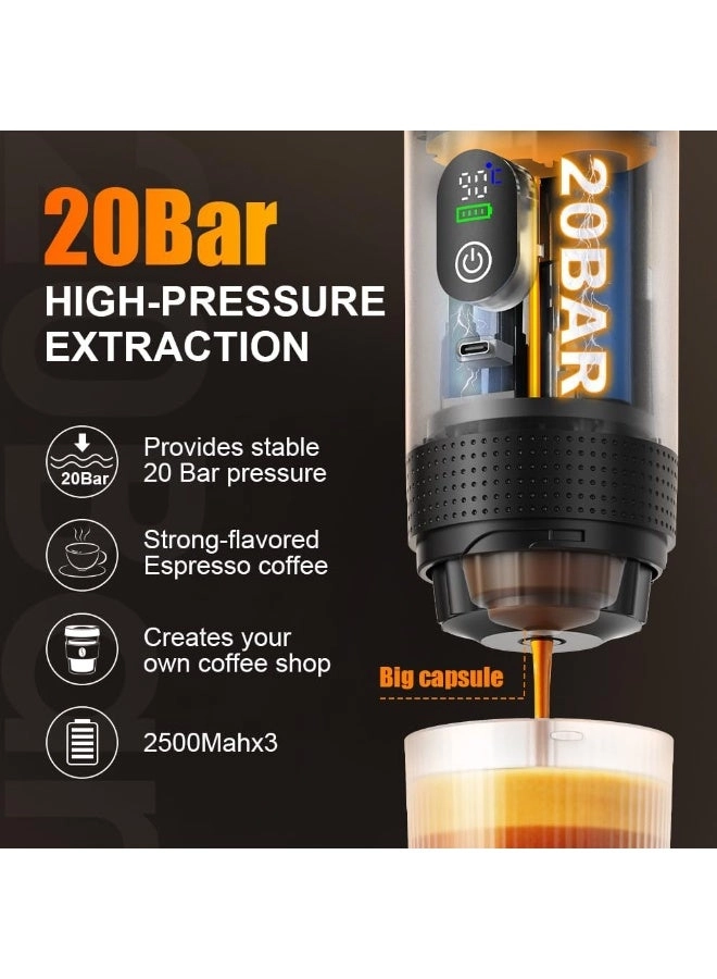 3-in-1 Portable Espresso - 7500mAh 20-bar USB-C