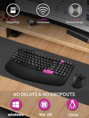 Ergonomic Wireless Keyboard - Wired
