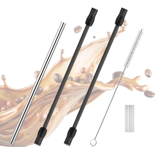 Milk Hose - Stainless Steel Straw 18cm 2 Silicone Hoses Set