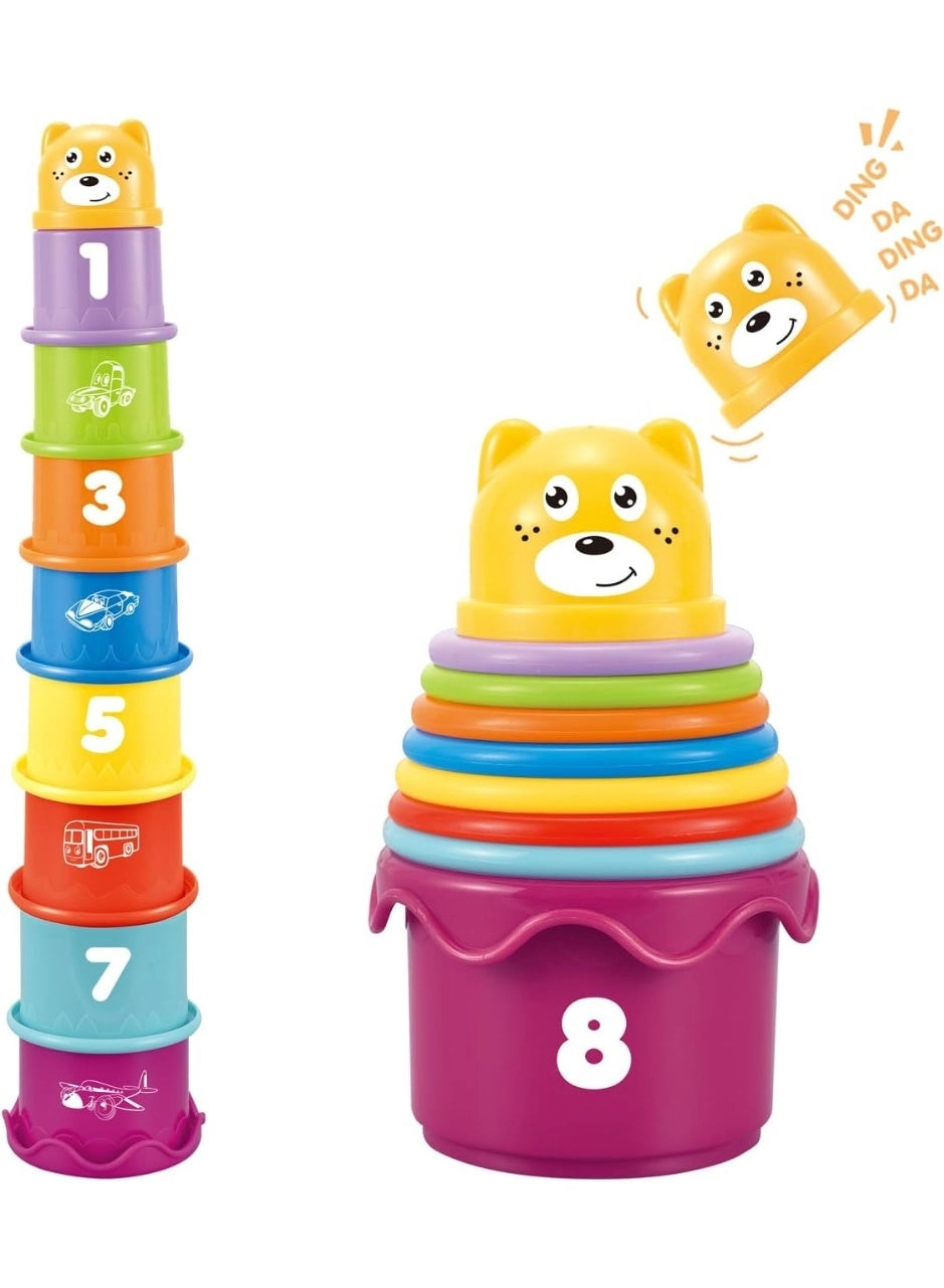 MAGIC VAULT Rainbow Stacking Cups - Babies and Toddlers 9 pieces