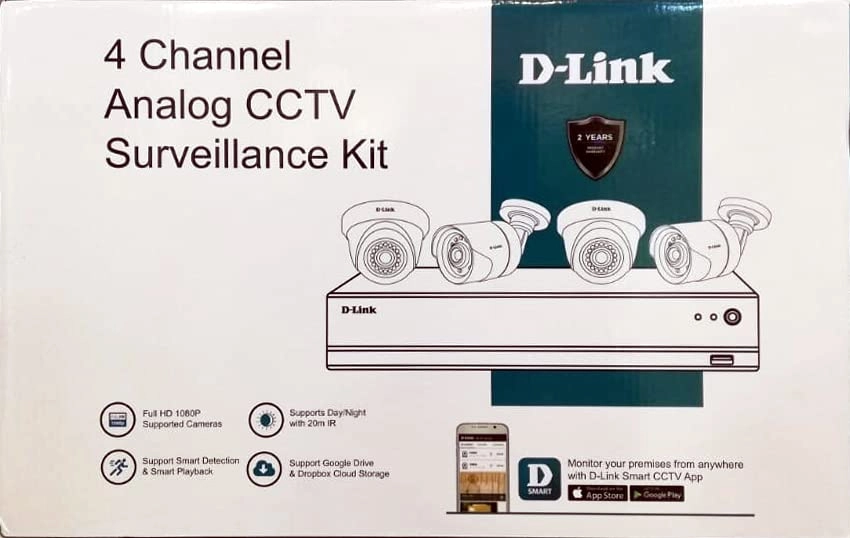 F2104-M1 - 4 channels + DCS-F2612-L1P - 2MP dome indoor + DCS-F2712-L1P - 2MP bullet outdoor