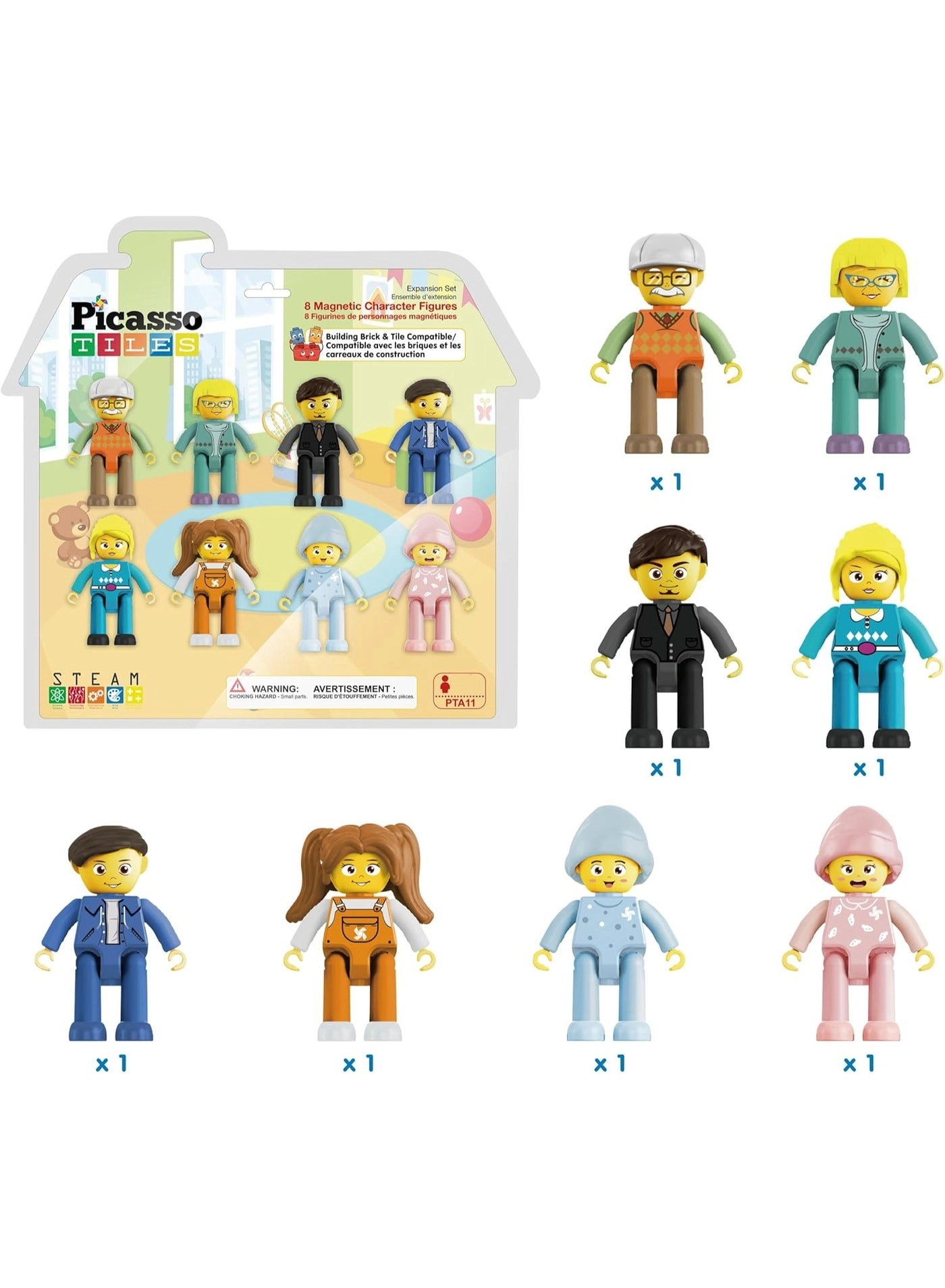 Magnetic Family Character Figures - 8pcs