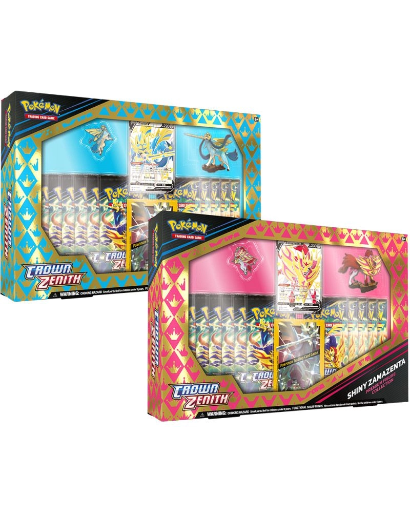 Pokémon Crown Zenith Shiny Zacian/Zamazenta Figure Box - Assorted 1 Piece 11 Booster Packs