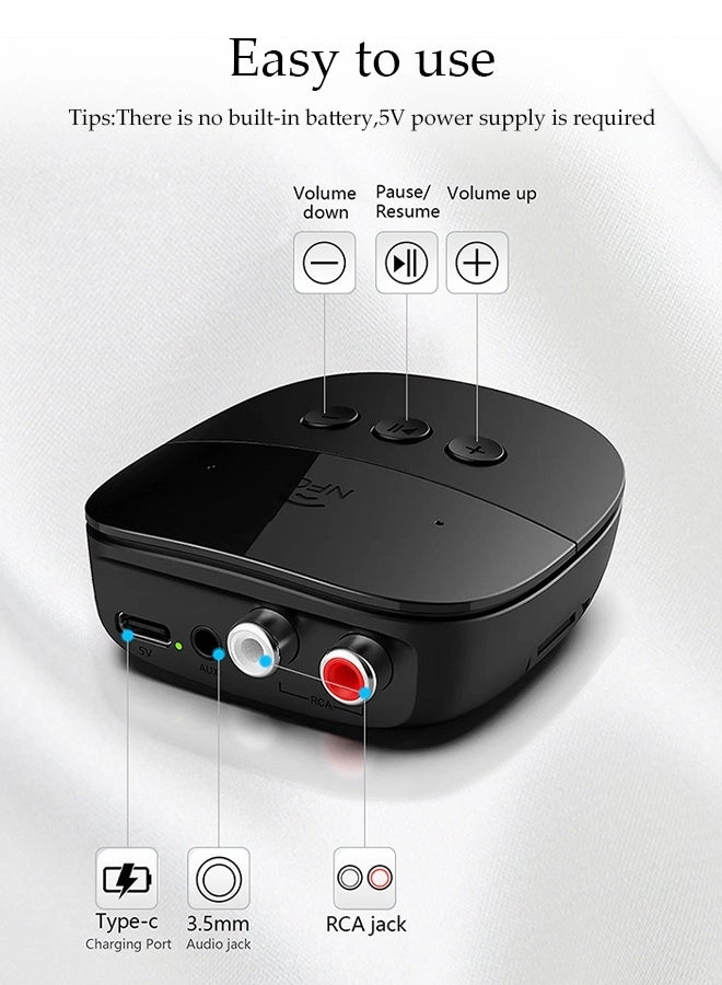 Bluetooth Receiver - Bluetooth 5.2 USB/TF 5V power supply