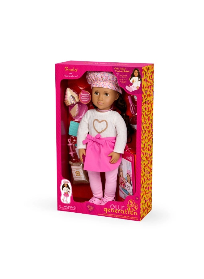 Paola Deluxe Baking Doll With Book Playset - 18-inch Ages 3+