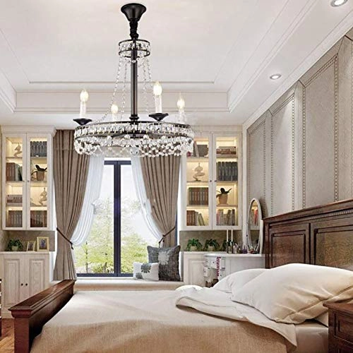 Simple Rectangular Crystal Lamp - 4 head Black Crystal